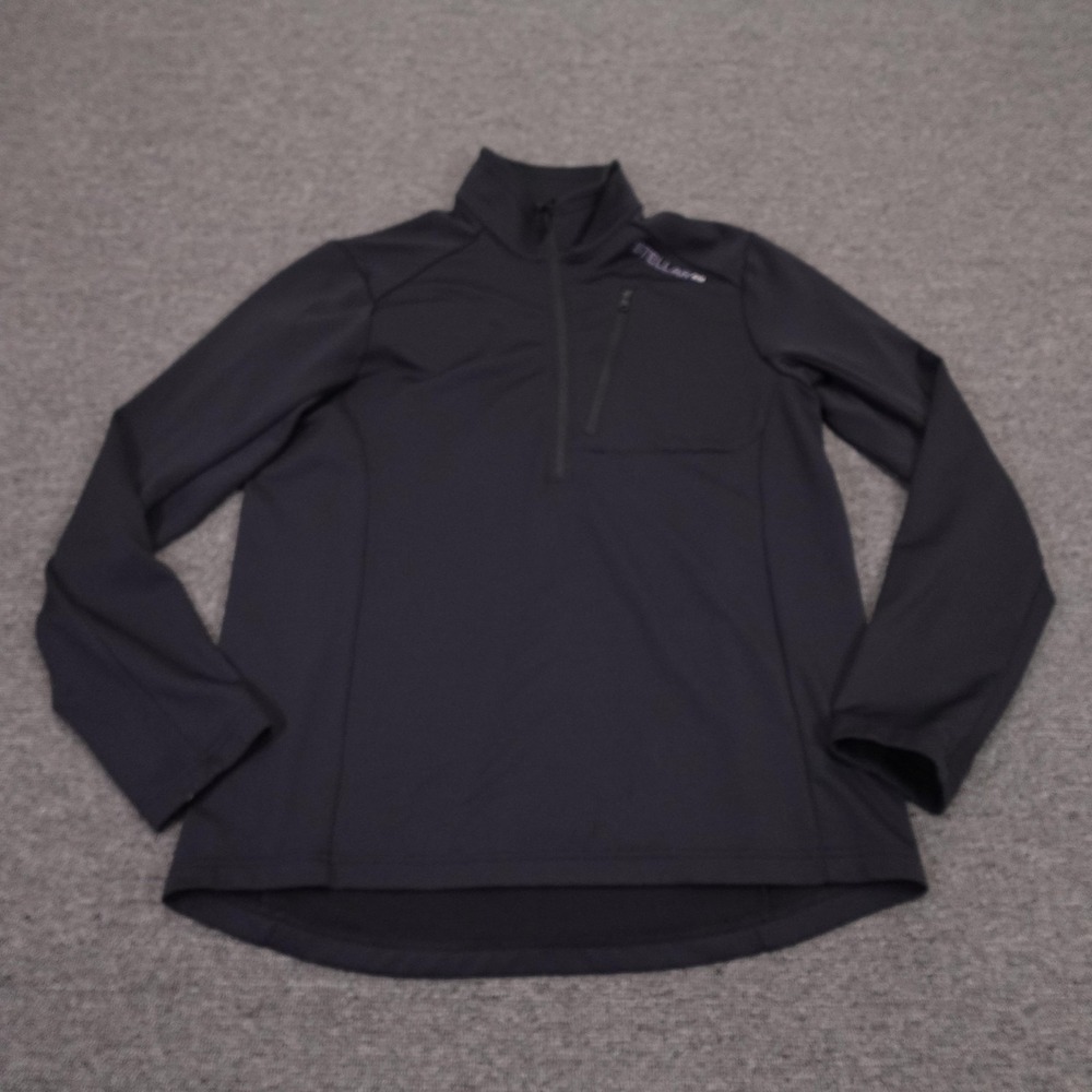 Stellar Equipment Pullover Mens Large Black 1/4 Zip Stretch Base Layer Athletic